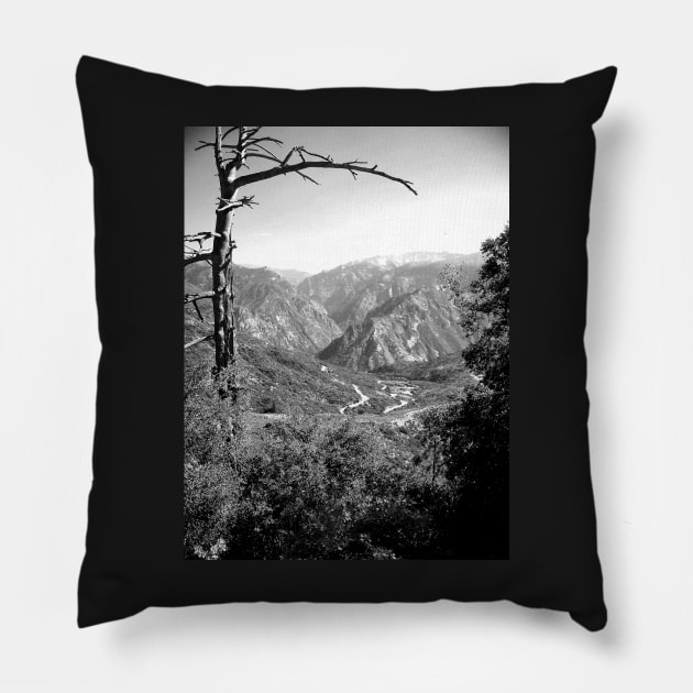 Yosemite in Black and White Pillow by MAMMAJAMMA