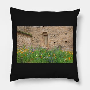 Courtyard in Burgandy Pillow