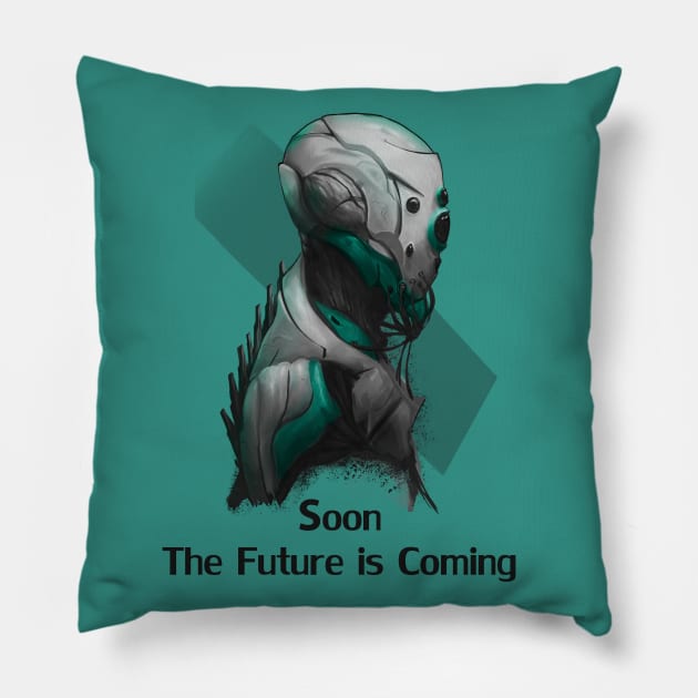 The future is coming soon - mint version Pillow by consequat