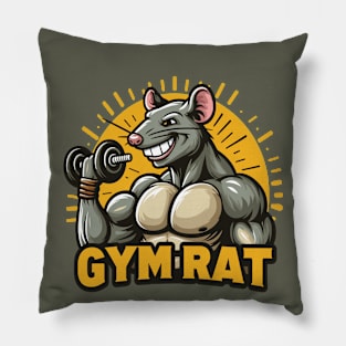 Muscled Gym Rat Motivation meme mascot Pillow