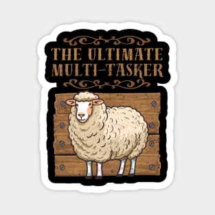 Sheep Ultimate Multi - Tasker Sustainable Farming Distressed Vintage Funny Magnet