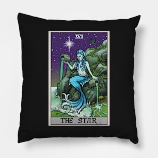 The Star Tarot Card Terror Tarot Edition - Siren Halloween Mermaid Pillow