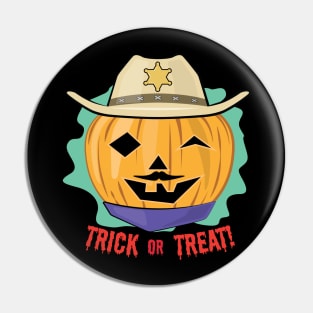 Sheriff Halloween Pumpkin - Funny Pin