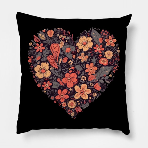 Floral heart Pillow by Pixy Official