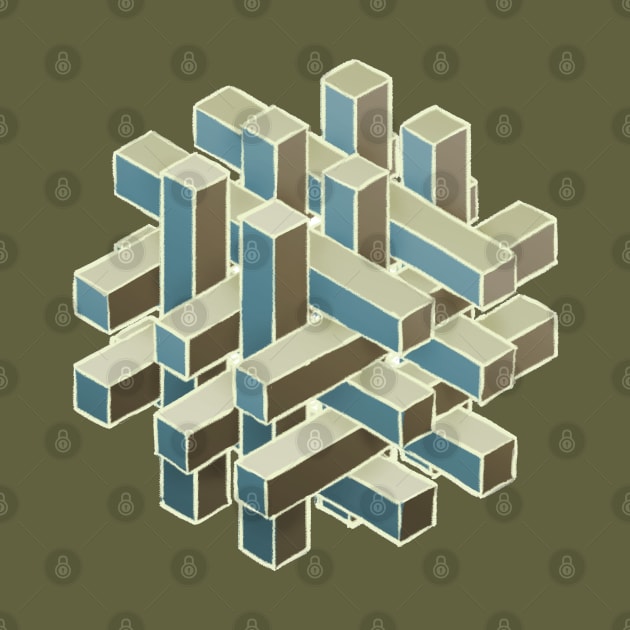 Cube Sticks Pattern Puzzle by Studio DAVE