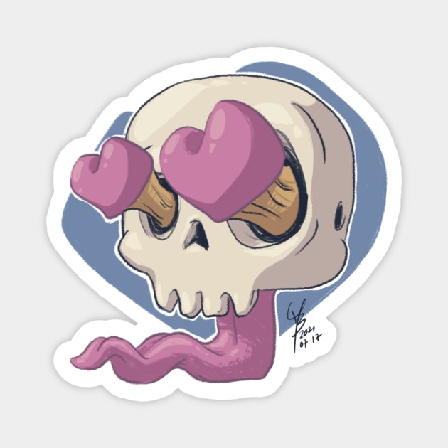 Skull Love Magnet by MBGraphiX