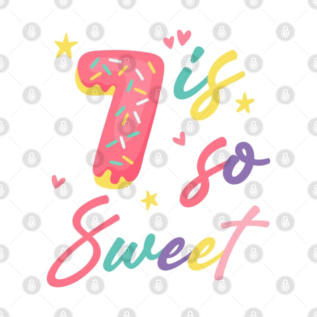 7 is so Sweet Girls 7th Birthday Donut Lover B-day Gift For Girls Kids toddlers by tearbytea