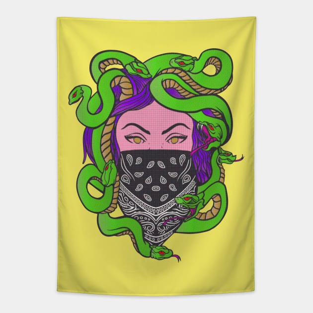 Madame Medusa Pulp Comics Tapestry by machmigo