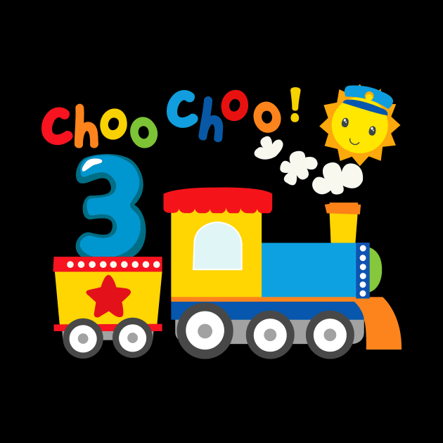 I'm 3 Birthday Boy 3rd Bday Train Car Fire Truck by OHC t-shirt