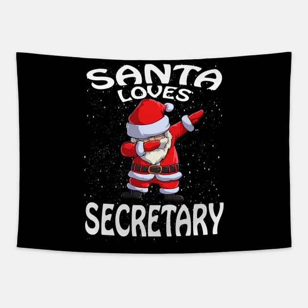 Santa Loves Secretary Christmas Tapestry by intelus