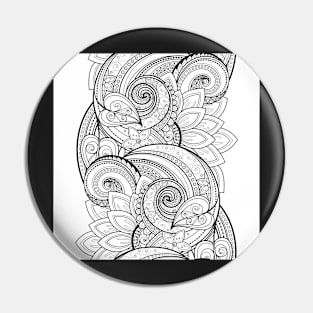 Non Colored Pattern with Vintage Floral Motifs Pin