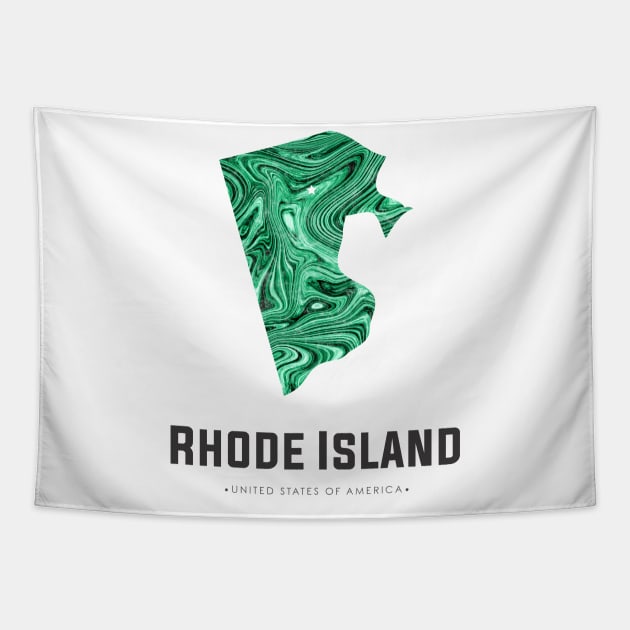 Rhode Island state map abstract green Tapestry by StudioGrafiikka