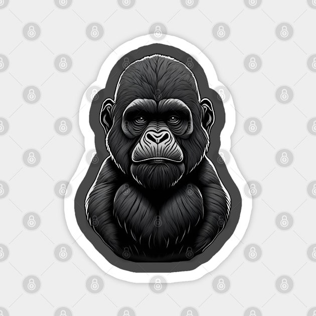 Cute Gorilla Magnet by Javisolarte