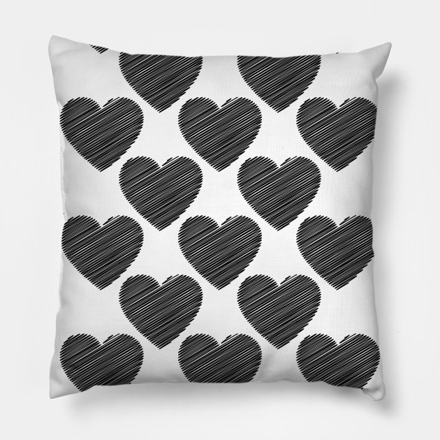 Cute doodle hearts Pillow by hedehede