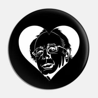 white bernie sanders heart Pin