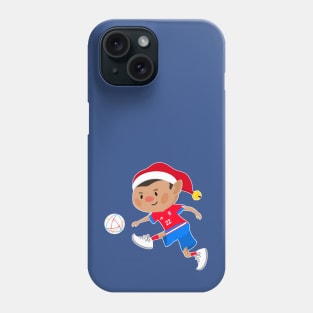 Costa Rica football Christmas elf. Football World Cup soccer T-Shirt Phone Case