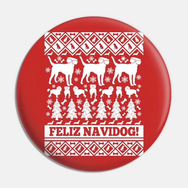 Feliz Navidog - Ugly Christmas Shirt Pin by BentonParkPrints