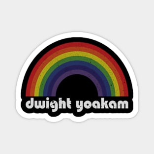 Dwight Yoakam Vintage Retro Rainbow Magnet