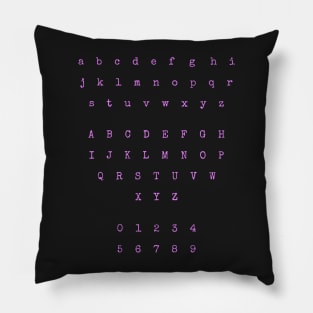 Light Pink Typewriter Letters and Numbers Pillow