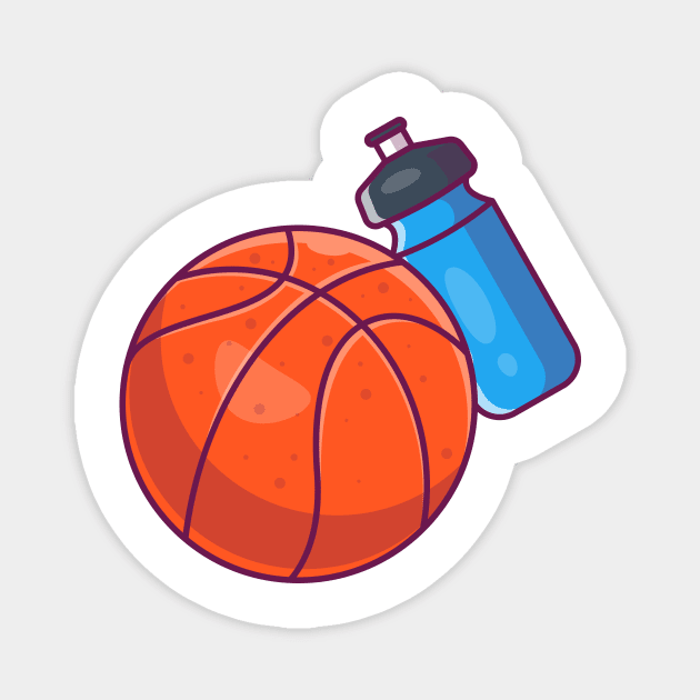 Basket ball with bottle cartoon Magnet by Catalyst Labs