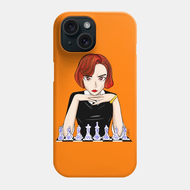 beth harmon the ginger in sports chess master art wallpaper Phone Case by jorge_lebeau