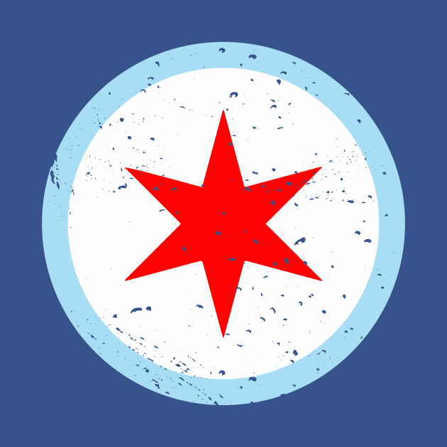 Retro Chicago Illinois City Flag // Vintage Chicago Grunge Emblem by Now Boarding