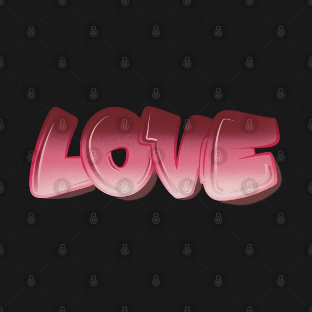 Pink Love Bubble Letters by Sheila’s Studio