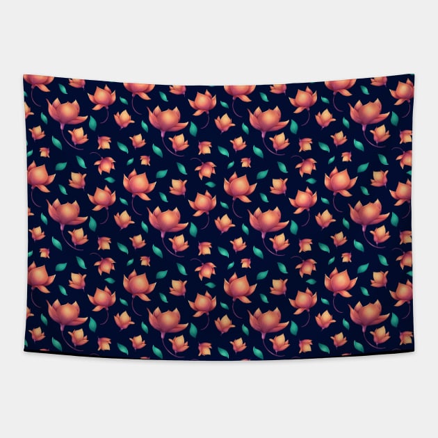 Bright floral pattern Tapestry by Karmina Art