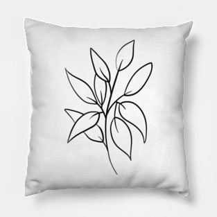 Leaves minimal line art Pillow