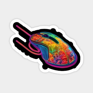 RGB Overload: A Graphic drawing of Gaming PC mouse Magnet