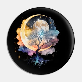 Tree of Life with Moon and Stars Pin