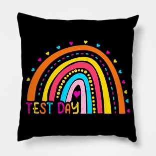 Test Day Funny Exam Testing Leopard Rainbow Teacher Life Pillow