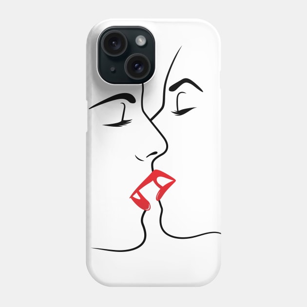Lineart Lovers Phone Case by Woah_Jonny