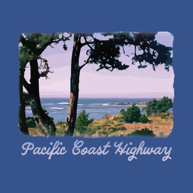 Pacific Coast Highway - Retro, Vintage Design - Beach, ocean by jdunster