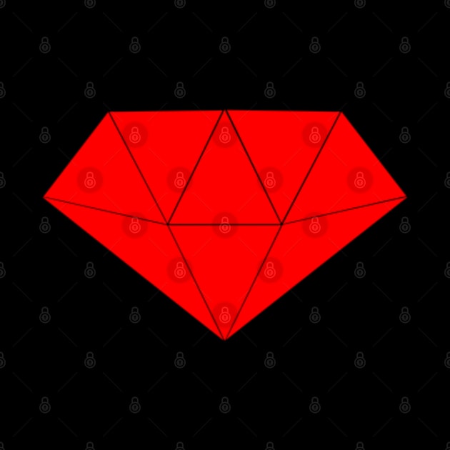 Ruby red geometric diamond by SAMUEL FORMAS