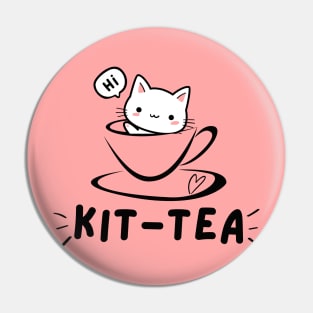 Kit-Tea Funny Cat in a Cup Pin