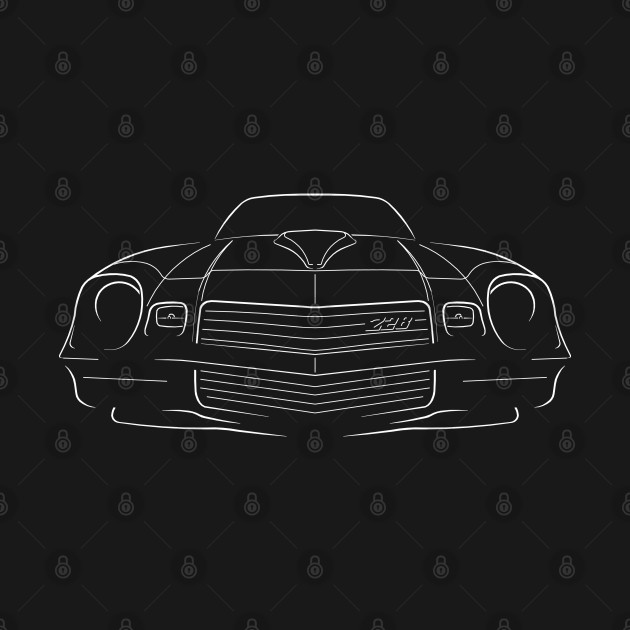 front/profile - 1980 Chevy Camaro Z28 - stencil, white by mal_photography