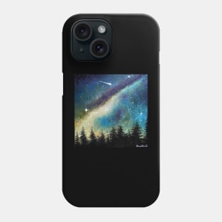 Nightscape with forest and milky way Phone Case