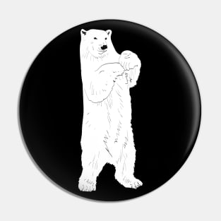 Standing polar bear Pin