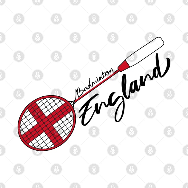 England Flag Badminton Racquet Support (England) Badminton Pride Flag by Mochabonk