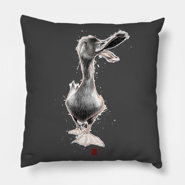 Sketchy Duck Pillow by Khasis