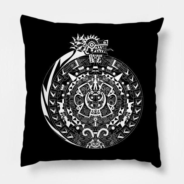 solatzo the mexican quetzalcoatl in sunshine calendar Pillow by jorge_lebeau