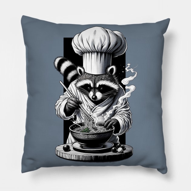 Noodle Artisan Raccoon Pillow by Penguin-san