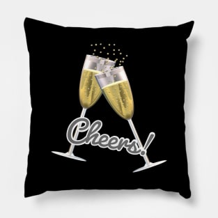 Cheers! Wine Flutes with Bubbly Pillow