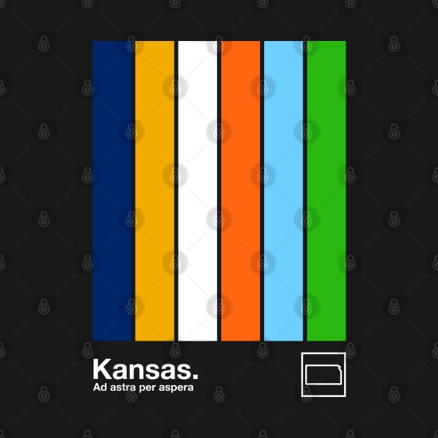 Kansas State Flag  // Original Minimalist Artwork Poster Design by DankFutura