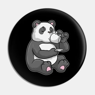 Panda with Cup of Coffee Pin