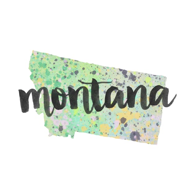 montana - calligraphy and abstract state outline by randomolive
