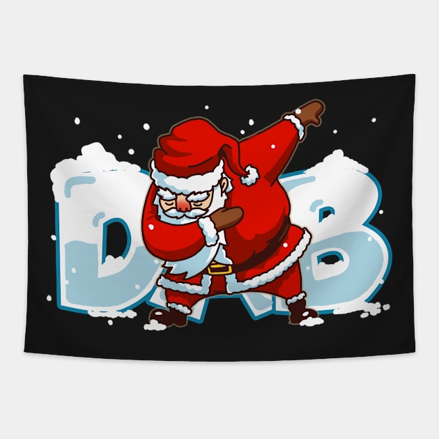 Dabbing Santa Christmas Tshirt Gift Dab Santa Claus T-Shirt White Tapestry by vo_maria