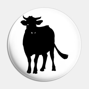 Cow Black Silhouette Milk Pet Animal Cool Style Pin