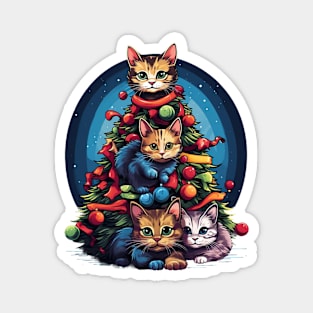 Cat Christmas Tree Magnet